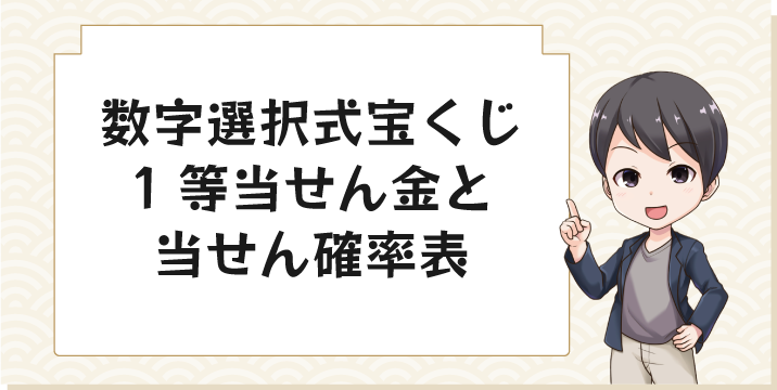 数字選択式宝くじ1等当せん金と当せん確率表