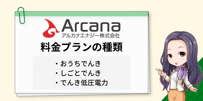 アルカナエナジーの料金プラン