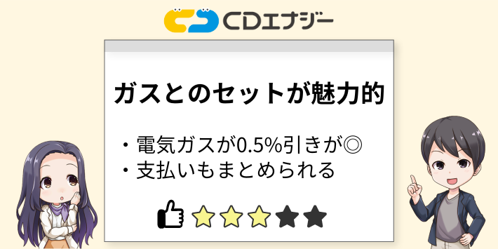 電気とガスのセットが魅力的