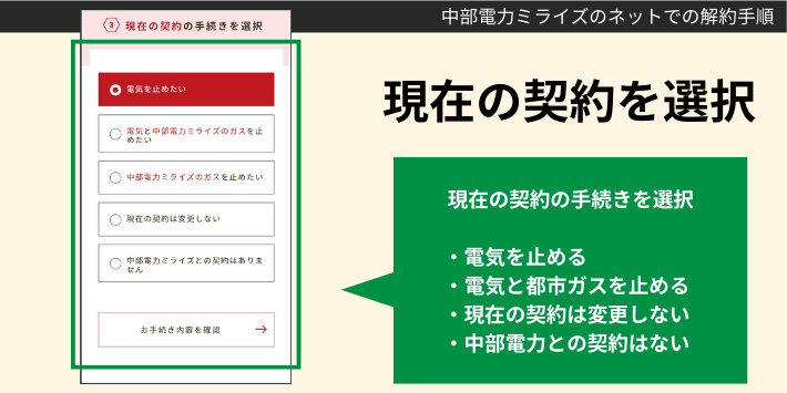 中部電力ミライズの解約手順4