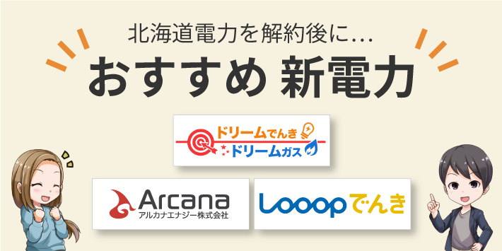 北海道電力を解約後におすすめの新電力