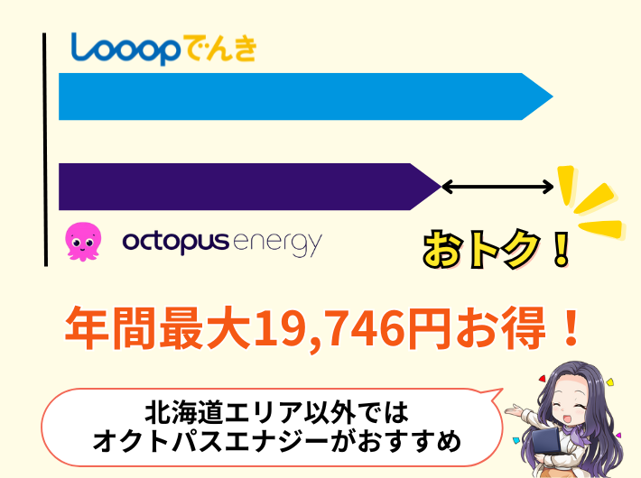 北海道はLooopでんき、その他はオクトパスエナジーがおすすめ