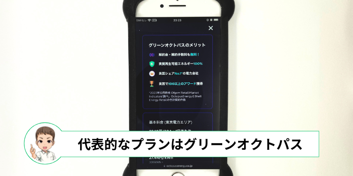 代表的なプランはグリーンオクトパス
