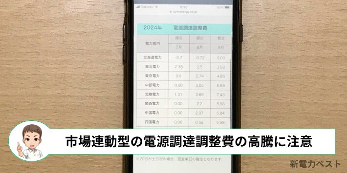 市場連動型の電源調達調整費は、市場価格しだいで高騰する恐れがある