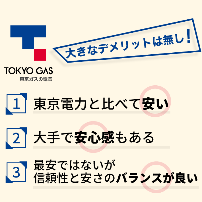 東京ガスの電気で大きなデメリットはない