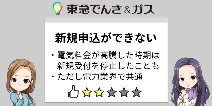 新規申し込みを受け付けていない