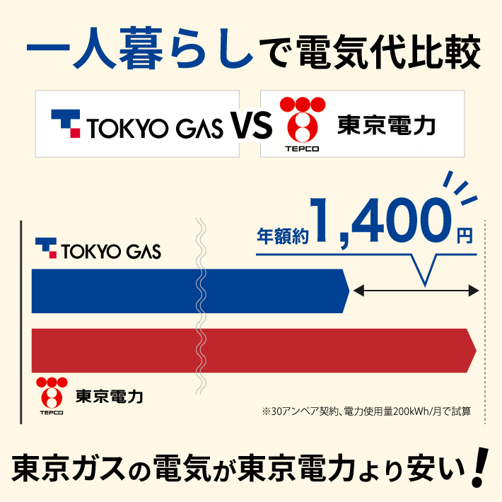 一人暮らしで電気代比較 東京ガスの電気が東京電力より安い